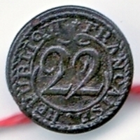 Vorderseite eines Originals des Knopfmodells vom 21. Februar 1793, Durchmesser etwa 15 mm