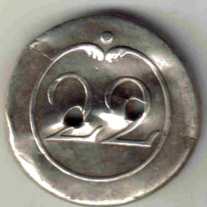 Vorderseite eines Silberblechs des Knopfmodells vom 25. April 1806
