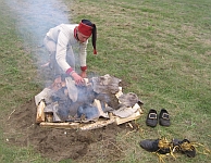 Sèchement des souliers.