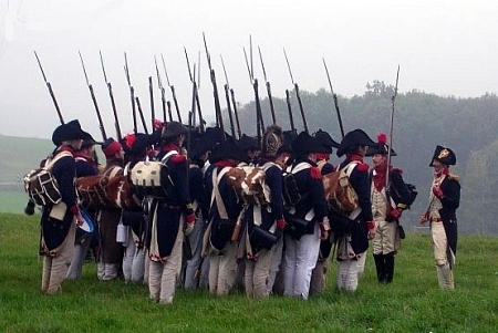 three ranks in Jena 1806 - photo by fusilier La Béquille, 18eme de ligne - http://perso.wanadoo.fr/reconstitution/